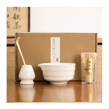 Shizuku Matcha készítő készlet 4db-os, fehér