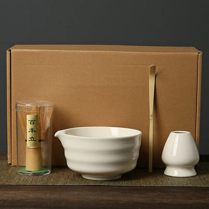 Shizuku Matcha készítő készlet 4db-os, fehér